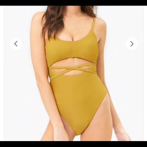 NWT one-piece cut out citron bathing suit